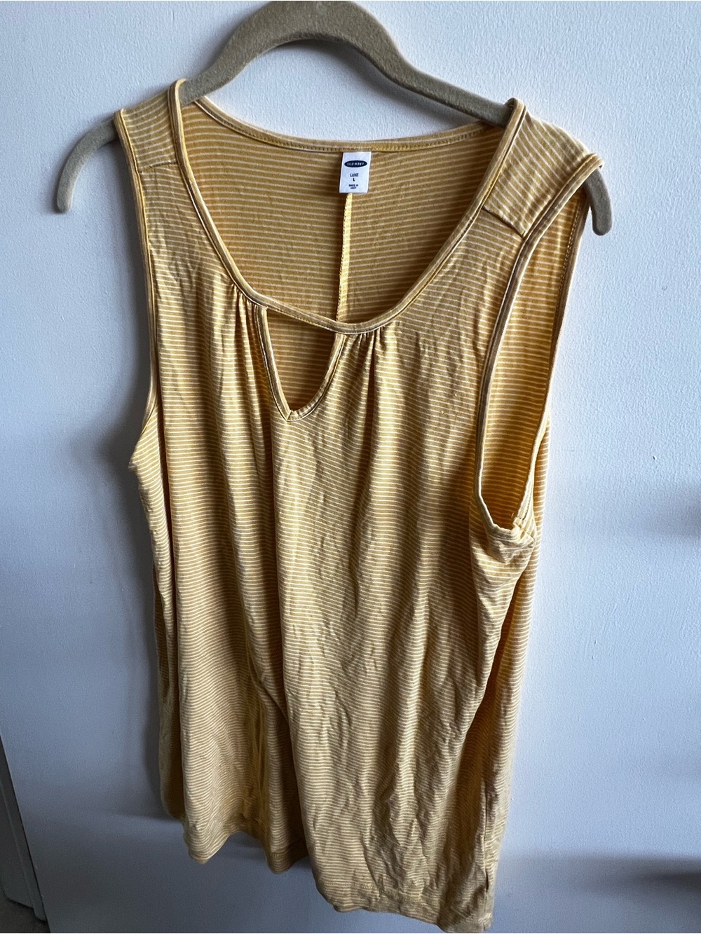 Old Navy Yellow Striped Keyhole Tank
